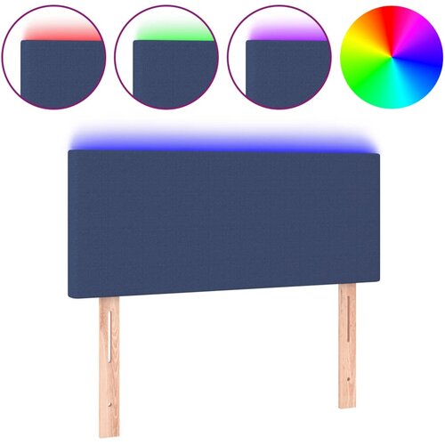 Maison Chic LED Posteljno vzglavje - Vzglavna omarica - Nočna omarica modro 80x5x78/88 cm blago, (21708877) Slike