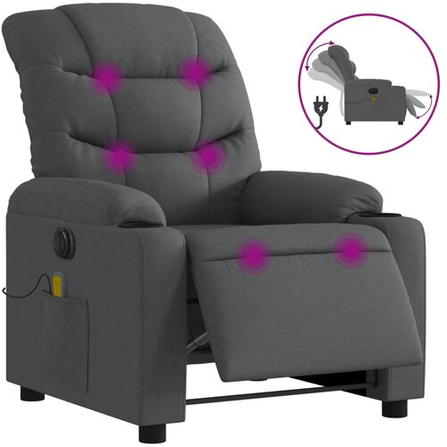 Maison Chic Električni masažni naslanjač - Relax naslanjač temno sivo blago, (22062341) Cene