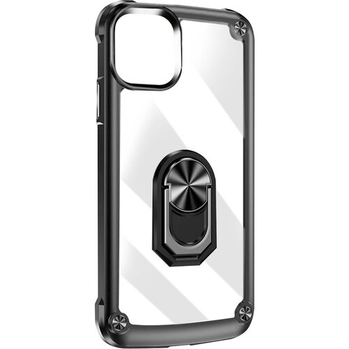 AVIZAR Ovitek za iPhone 15 Plus, odporen na udarce, podpora za prstan - prozoren/crn, serija Ultimate, (20826570) Cene