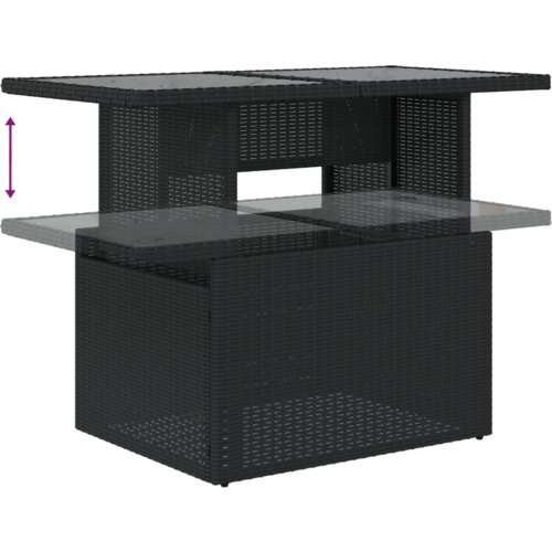 vidaXL set od 6 komada vrtnih sofe s jastučićima crni poli ratan, 2-sjedalna vrtna sofa s jastučićima crni poli ratan Cene