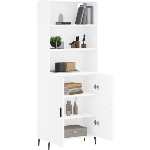  Visoka komoda bijela 69,5x34x180 cm konstruirano drvo Slike