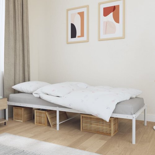 vidaXL Kovinski posteljni okvir bel 80x200 cm Cene