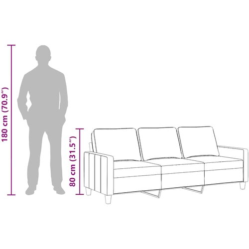  Trosjed od tkanine smeđi 180 cm Slike