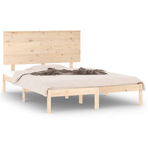 Maison Chic Posteljni Okvir - Dvoposteljna postelja brez vzmetnice 140x200 cm trdna borovina, (22081399) Slike