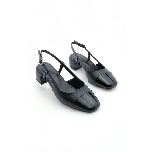 Marjin Women's Scarf Open Back Classic Heeled Shoes Sedor Black Cene