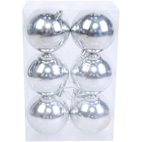  Božićne kuglice 8 cm, 6 kom/pak, srebrne 51-030000 Slike