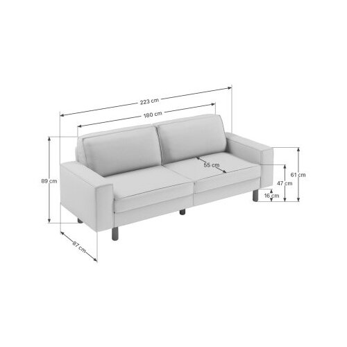 Atelier Del Sofa sofa sa 3 sedi&amp;scaron;ta sparrow 3 ocean blue walnut Slike
