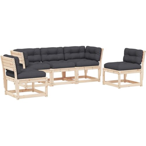 vidaXL 5-dijelni set vrtnih sofa od masivne borovine s jastucima Cijene
