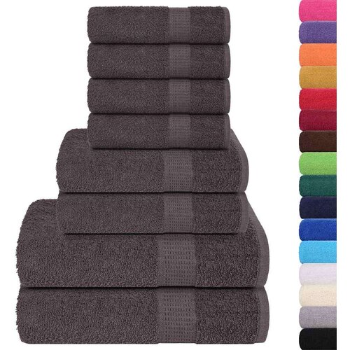 VidaXL 8-dijelni set ručnika antracit 360 gsm 100 % pamuk Slike