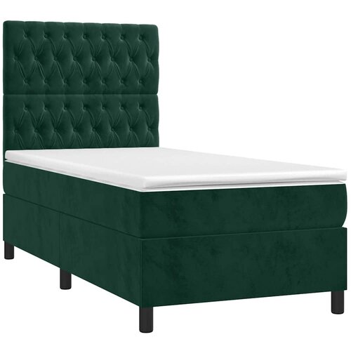  box spring s madracem LED tamnozeleni 90x190 cm bar&amp;scaron;un Slike