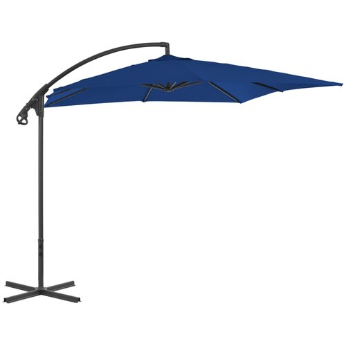 VidaXL Nihajni senčnik z jeklenim drogom 250x250 cm moder, (20692980) Slike