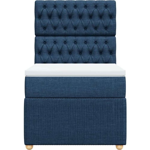 VidaXL Krevet s oprugama i madracem plavi 80x200 cm od tkanine Slike