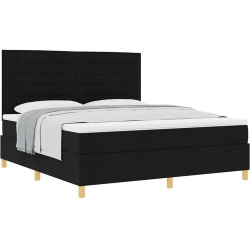 Box spring krevet s madracem Crna 180 x 200 cm tkanina - Crna 180 x 200 cm Dizajn linija Slike