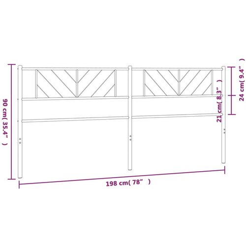  Metalno uzglavlje bijelo 193 cm Slike