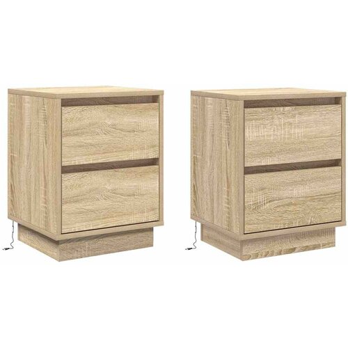  Noćni ormar s ladicama 2 pcs Sonoma hrast 39 x 34,5 x 50 cm Slike