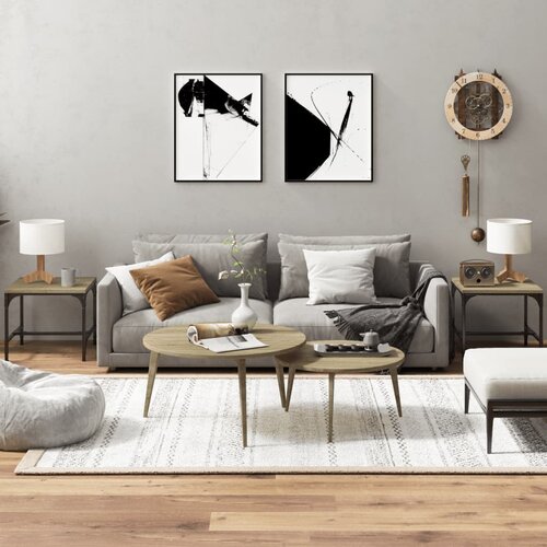 vidaXL Stranska mizica 2 kosa sonoma hrast 40x40x35 cm inženirski les Cene