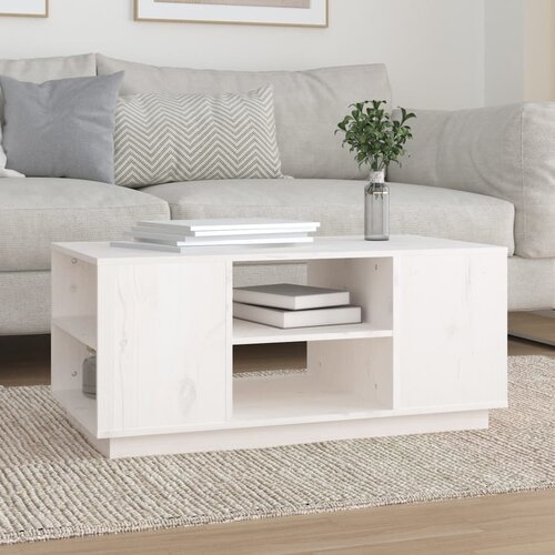 The Living Store Klubska mizica bela 90x49x40,5 trdna borovina - Klubska Mizica, (21573033) Cene