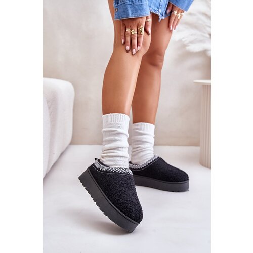 FR1 Women&amp;#039;s Snow Boots On Platform With Embroidery Black Tirissa Slike