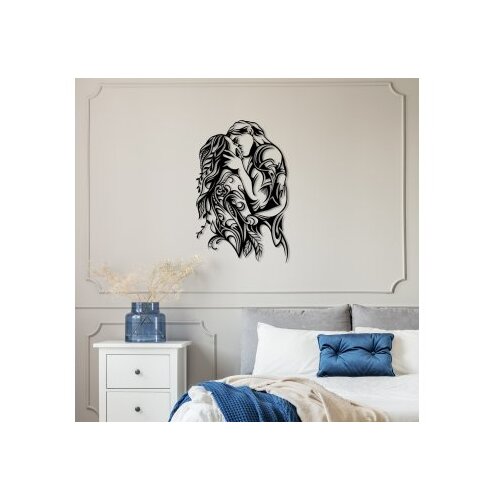Wallxpert Zidna dekoracija Kiss-Black, 78x50cm, Crna Slike