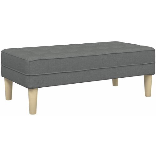  Klupa s jastukom Tamno siva 113 x 57 x 39 cm tkanina Slike