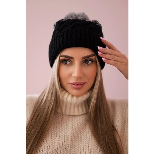 Kesi marka niezdefiniowana Cap with fleece Ilona K218 black+gray Slike