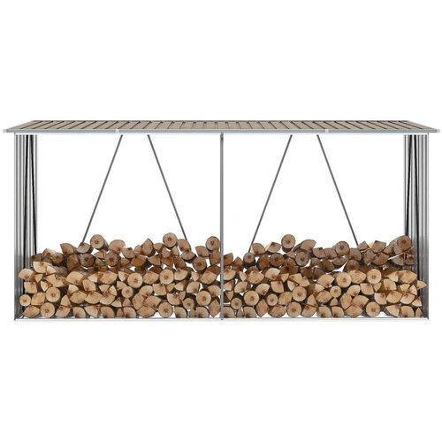  Ostava za drva od pocinčanog čelika 330x84x152 cm smeđa Cijene
