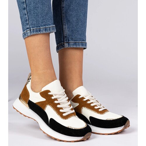 Gemre White and black women&amp;#039;s sneakers with glitter Elizar Slike