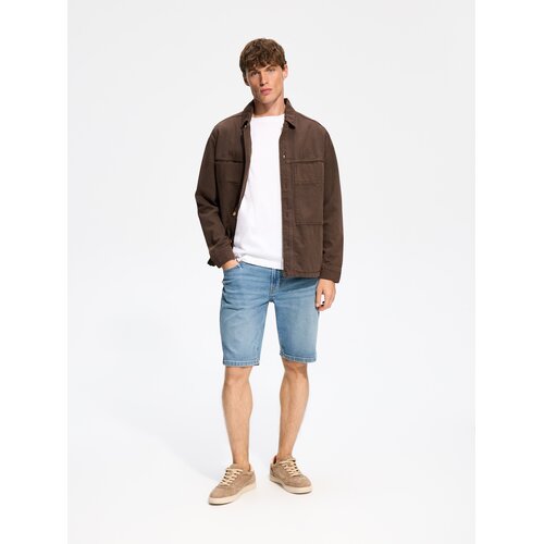 Reserved Slim fit kratke hlače od trapera - indigo jeans Cijene
