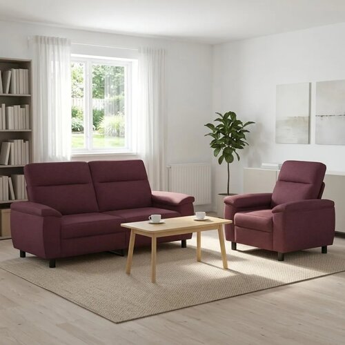  Set sofe 2 pcs Ljubičasta Tkanina - Ljubičasta Jednostruka + Dvostruka (140 cm) Cijene