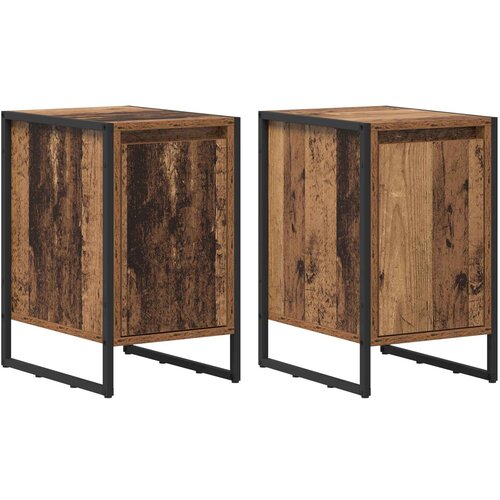 vidaXL Nočna omarica 2 pcs Star les 39,5 x 30 x 50 cm Konstruiran les, (5000091564) Cene