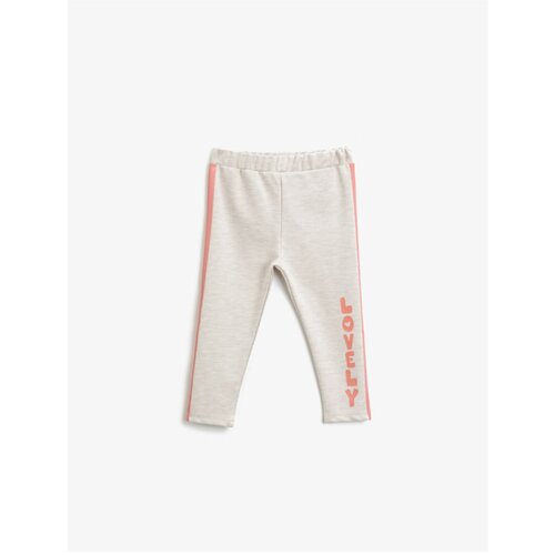 Koton Baby Girl Ecru Striped Printed Sweatpants Slike