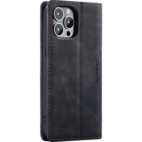 CASEME futrola preklopna za iPhone 14 Pro Max, koža, crna - Flip Lea. P. Case iPhone 14 Pro Max, Crna Slike