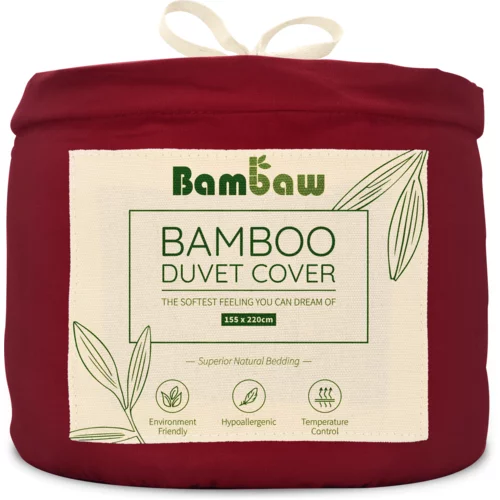Bambaw Prevleka za odejo iz bambusa 155 x 220 cm - Burgundy