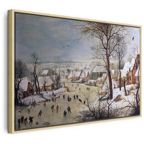  Slika - Pieter Bruegel the Elder – Winter Landscape with Birdtrap 90x60 U prirodnom drvenom okviru Cene
