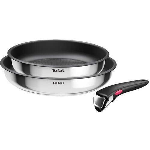 Tefal Tave u setu 2 kom s neprijanjajućom povr&amp;scaron;inom/s uklonjivom ručkom od nehrđajućeg čelika &amp;oslash; 26 cm INGENIO Cook Eat L8813S75 &amp;ndash; Slike