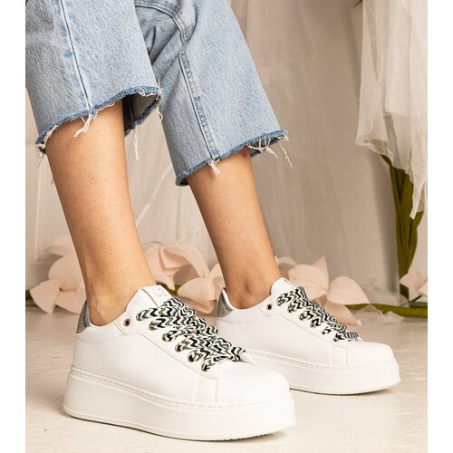 D/CEO UR/CEO White women&amp;#039;s sneakers with chunky lacing Kessa Slike