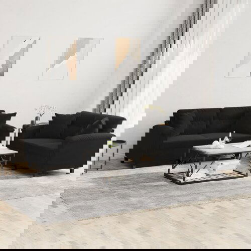 vidaXL 2-dijelni set sofa s jastucima crni od mikrovlakana Cijene