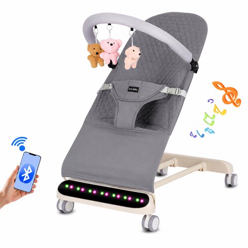  Vi&amp;scaron;enamjenska ležaljka za bebe s Bluetooth funkcijom, glazbenim modulom i podesivim naslonom Slike