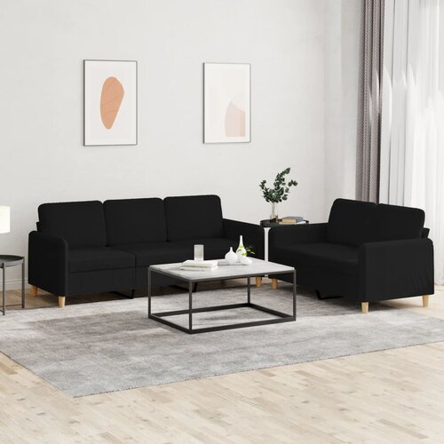 vidaXL 2-dijelni set sofa s jastucima crni od tkanine Cijene