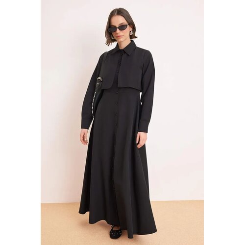 Trendyol Modest Ženska haljina Tctss26Eb00110, Crna Cene