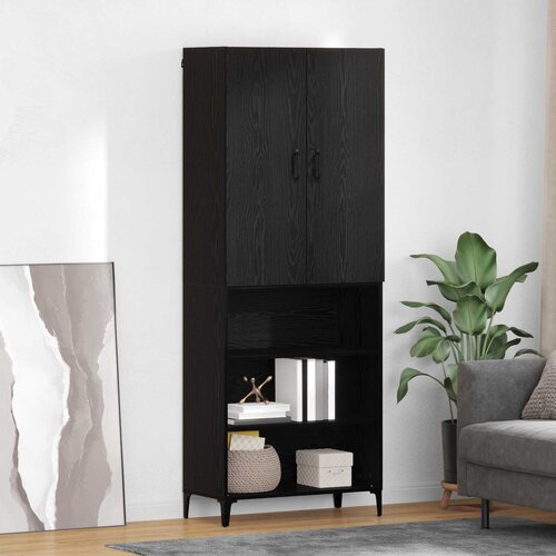  Highboard Crni hrast 69,5 x 34 x 180 cm Konstruirano drvo Slike