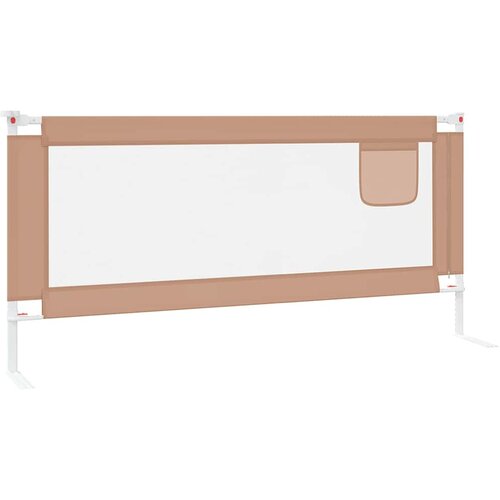  Sigurnosna ograda za dječji krevet smeđe-siva 200x25 cm tkanina Slike