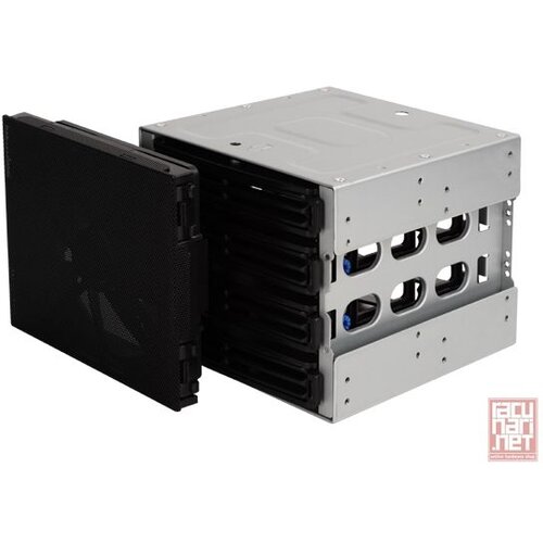 Silverstone CFP52B, cooling front panel, converter 3x5.25'' into 4x3.5'' hot-swap bays, Black [24] Cene