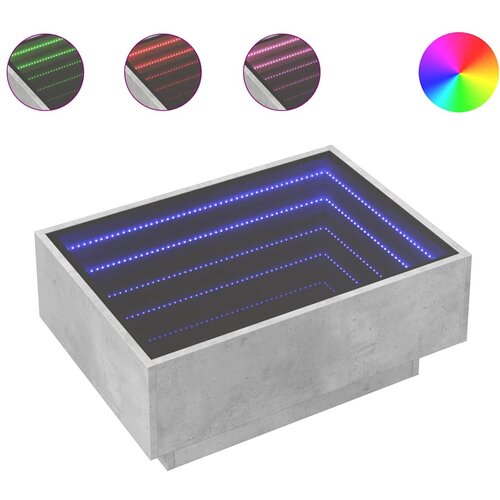  Stolić za kavu LED siva boja betona 70x50x30 cm drveni Slike