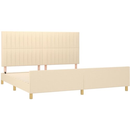  Okvir za krevet bez madraca krem 200x200 cm od tkanine Slike