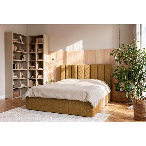 Boxxx OBLAZINJENA POSTELJA 140 cm x 200 cm , tekstil opečnato rjava Slike