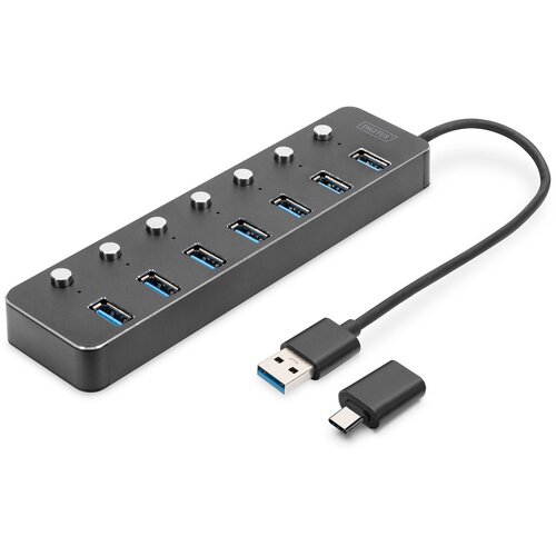 Digitus USB hub 7 3.0 porta sa prekidačima Slike