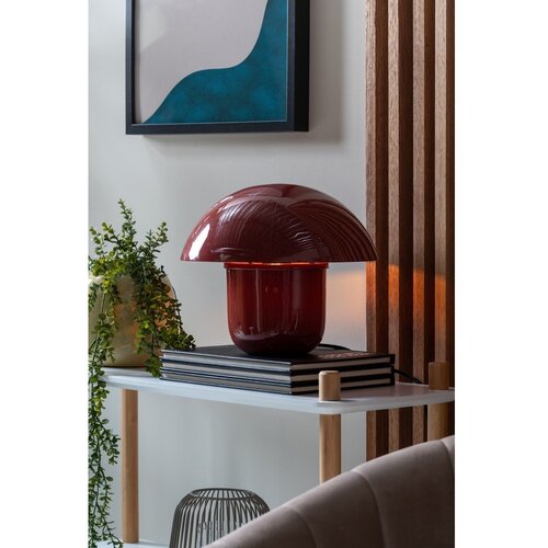 Leitmotiv Bordo rdeča kovinska namizna svetilka (vi&amp;scaron;ina 25 cm) Fat Mushroom &amp;ndash; Slike