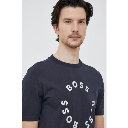 Boss Kratka majica GREEN mo&amp;scaron;ka, mornarsko modra barva Slike