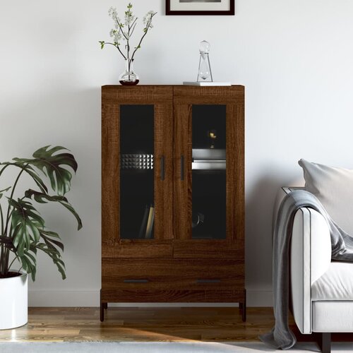 The Living Store Visoka omara rjavi hrast 69,5x31x115 cm inženirski les - Visoka Omarica, (21429150) Slike